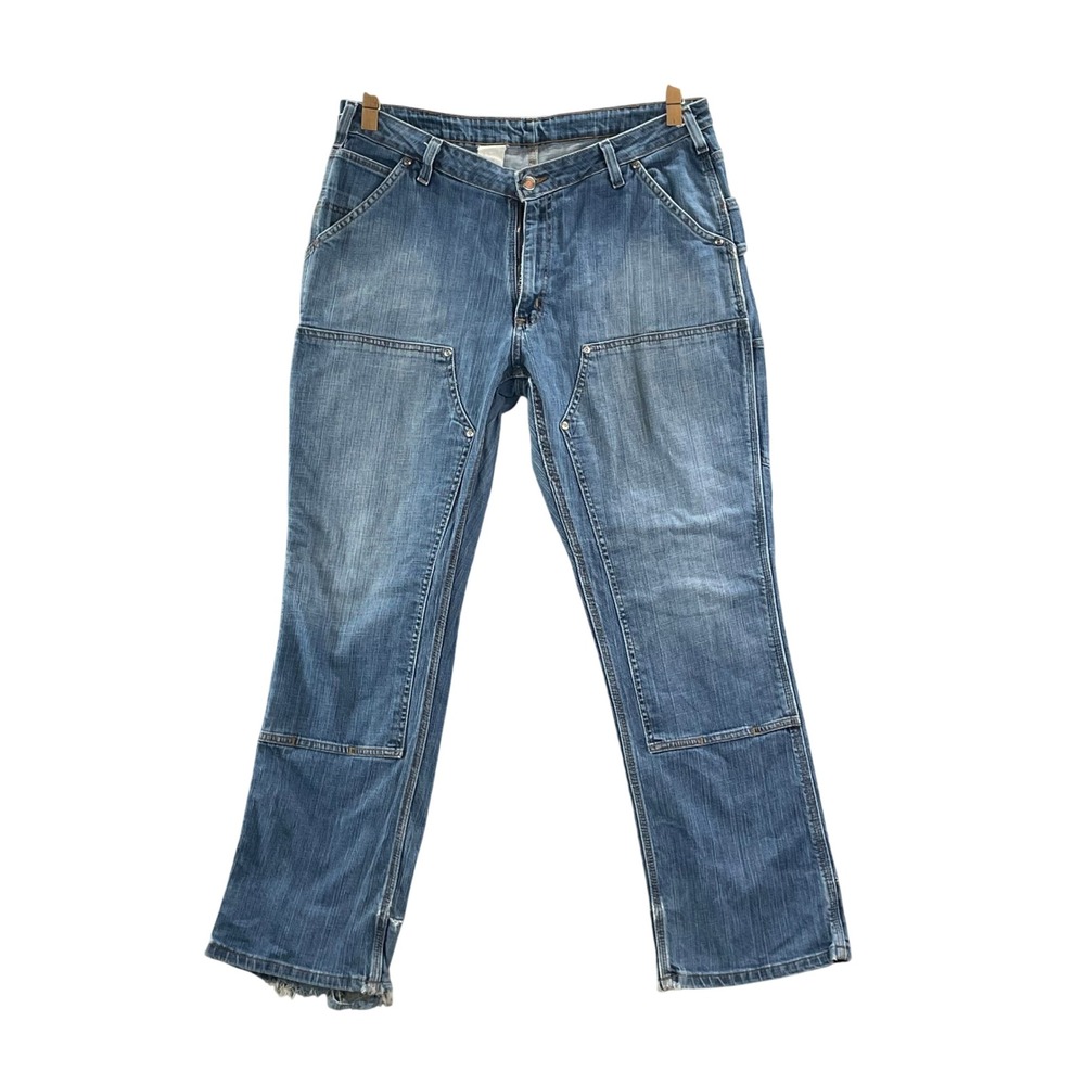 Carhartt Double Knee Logger Jeans Womens 36X29 Blue Denim Workwear Utility Pants